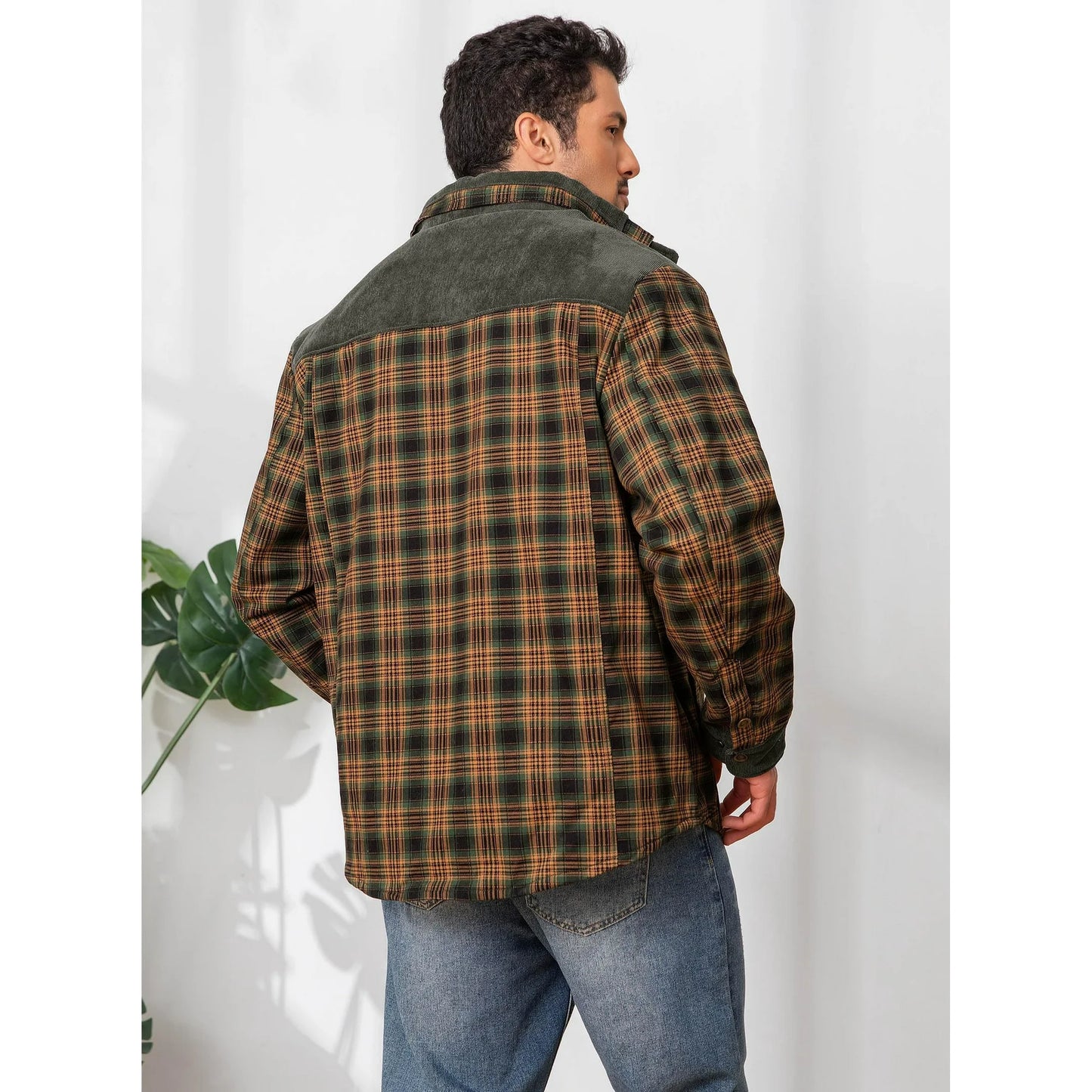 Men's Plaid Sherpa Lined Flannel Jacket