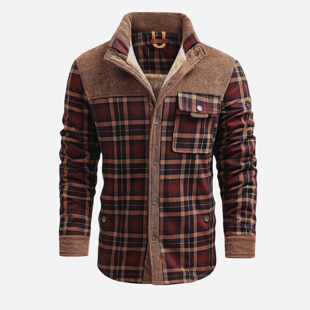 Men's Plaid Sherpa Lined Flannel Jacket