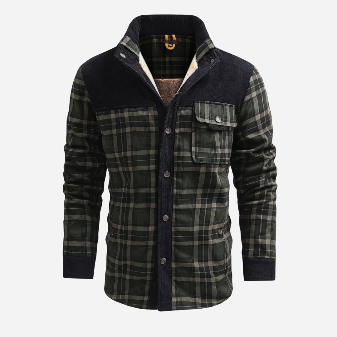 Men's Plaid Sherpa Lined Flannel Jacket