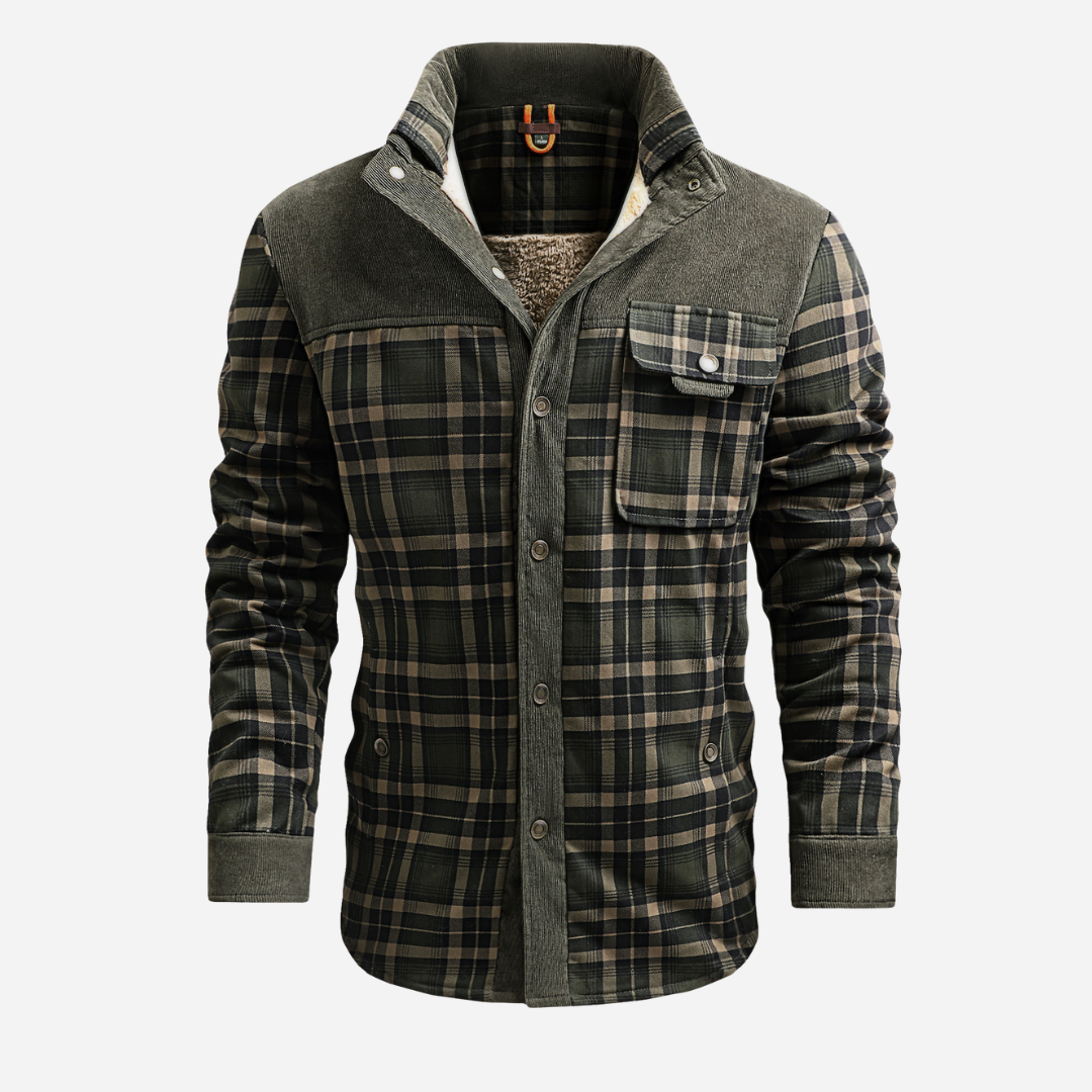 Men's Plaid Sherpa Lined Flannel Jacket