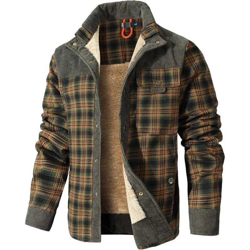 Men's Plaid Sherpa Lined Flannel Jacket