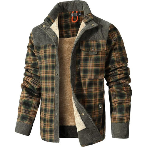 Men's Plaid Sherpa Lined Flannel Jacket