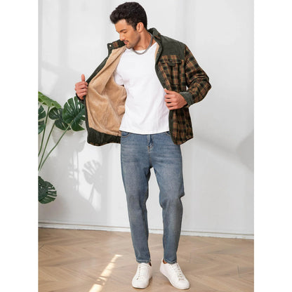 Men's Plaid Sherpa Lined Flannel Jacket