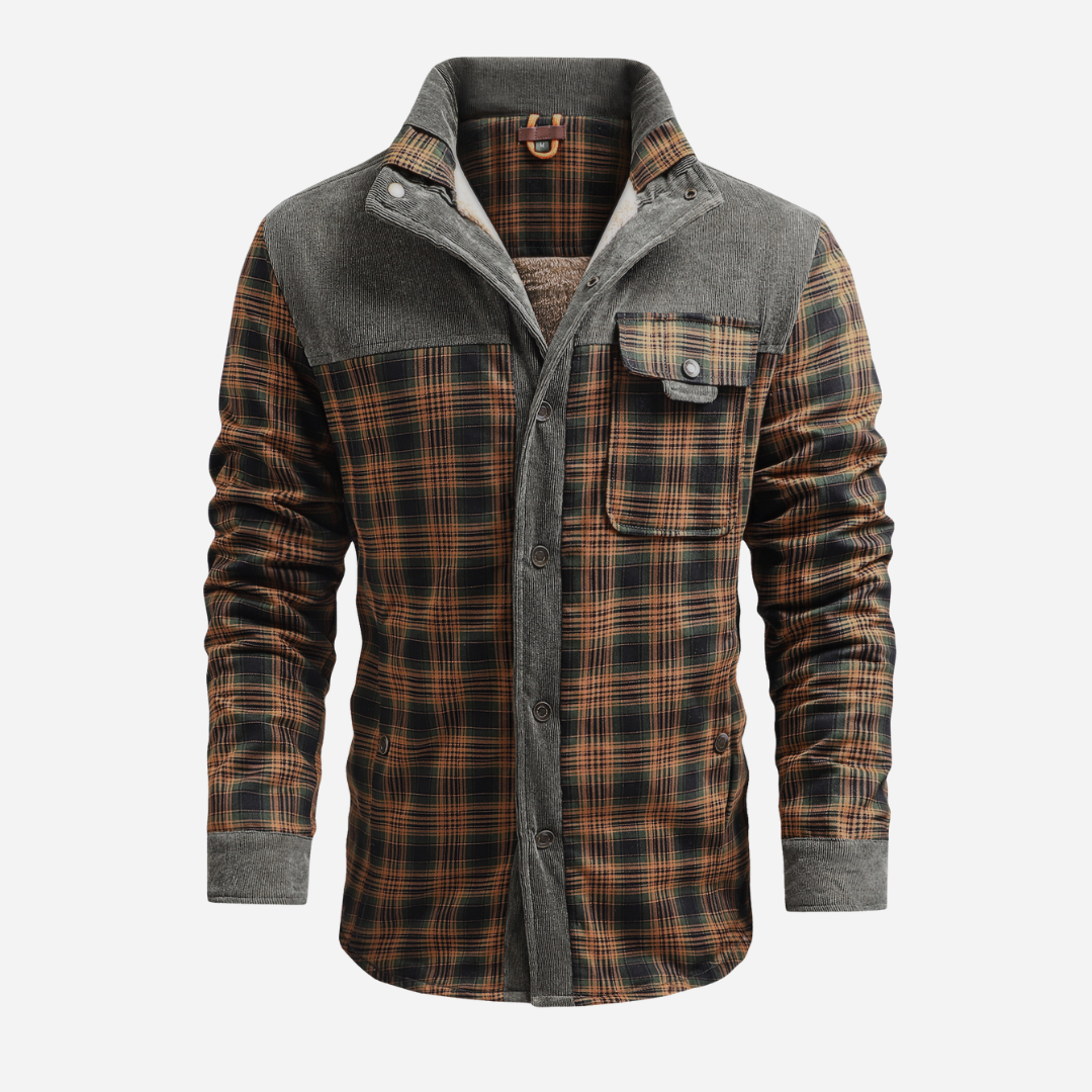 Men's Plaid Sherpa Lined Flannel Jacket
