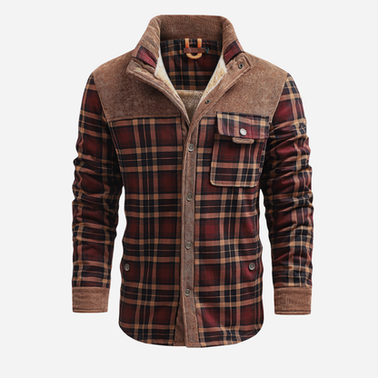 Men's Plaid Sherpa Lined Flannel Jacket
