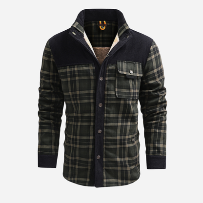 Men's Plaid Sherpa Lined Flannel Jacket