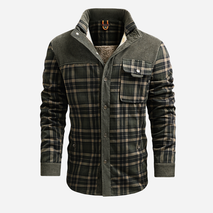 Men's Plaid Sherpa Lined Flannel Jacket