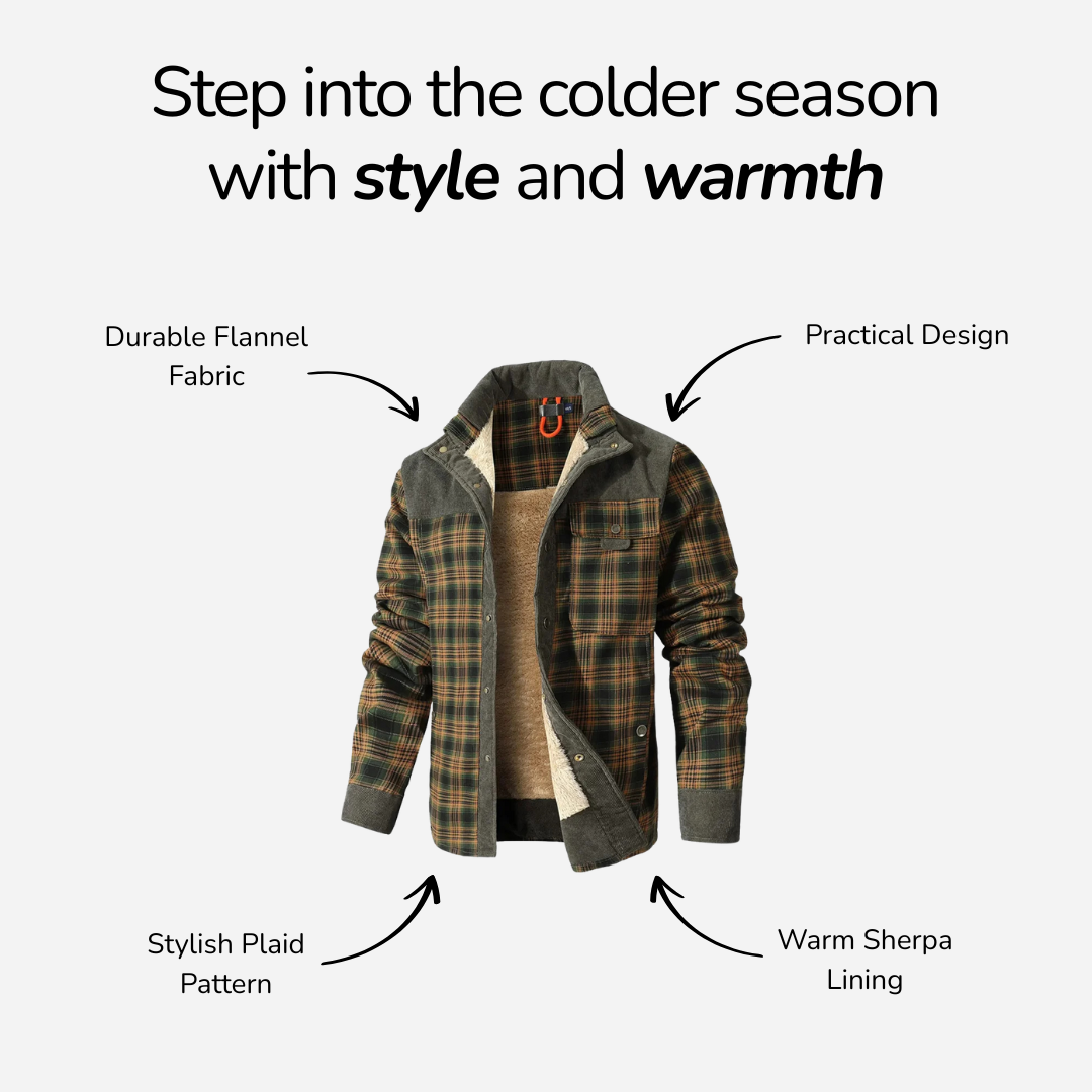 Men's Plaid Sherpa Lined Flannel Jacket